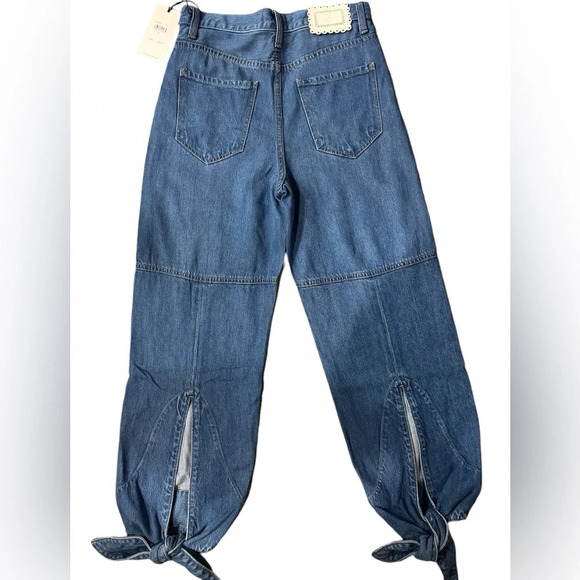 7 For All Mankind Taper Tie Ankle Jeans in Tulip Size 26 - Picture 10 of 12